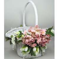 Rustic style calamus beccarii material flower basket for garden decoration