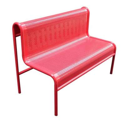 Powder coated steel metal indoor bench for restaurant