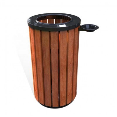 Guangzhou Gavin outdoor wooden garbage waste trash bin with ashtray