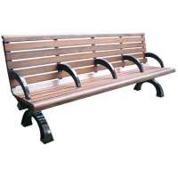 Cast aluminum and wooden bench for rail station/metro station