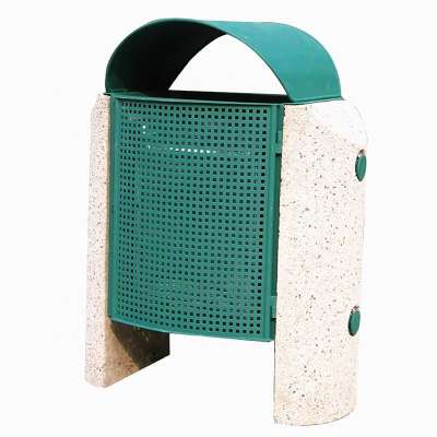 Metal and cement stone garbage bin outdoor garbage bin