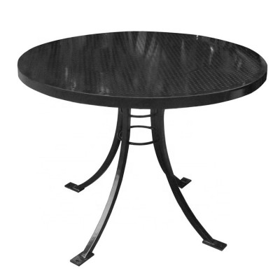 Outdoor perforated metal round cafe table