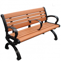 Outdoor recycled plastic and cast aluminum park bench seat