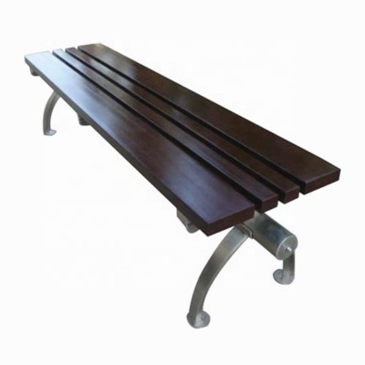 Stainless steel frame and hardwood slats outdoor garden park bench seat