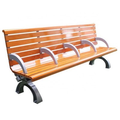 Cast aluminum metal park bench leg solid wood slats and aluminum casting outdoor furniture bench