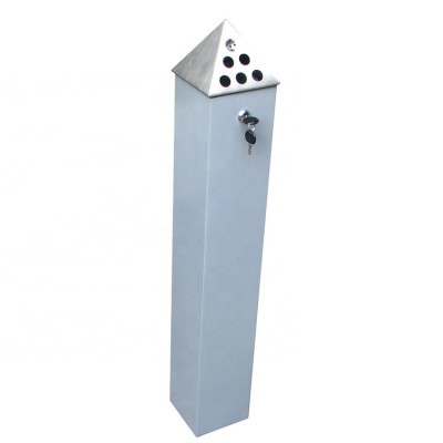 Mild steel and stainless steel pyramid ashtray bin metal standing ashtray