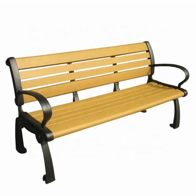 Waterproof wpc wood bench with cast aluminum bench legs