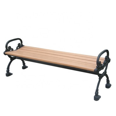 Recycled plastic and wrought iron garden bench seat