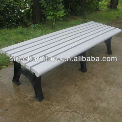 Composite garden bench with steel frame outdoor backless bench