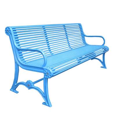 Wrought iron park bench with steel bench seat urban furniture Guangzhou