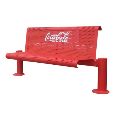 Weather resistant metal advertising street furniture bench seats