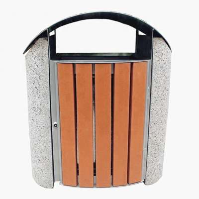 Recycled plastic outdoor trash can stone street dustbin/street garbage bin