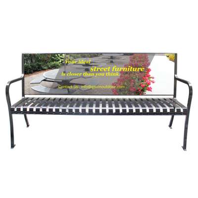 6 feet long outdoor metal advertising park bench