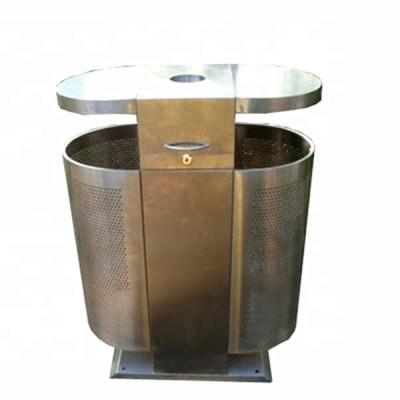 Outdoor using perforated stainless steel recycle trash/waste bin