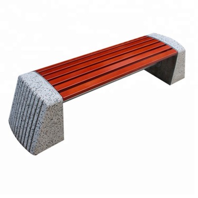 Backless wooden bench outdoor stone wood bench