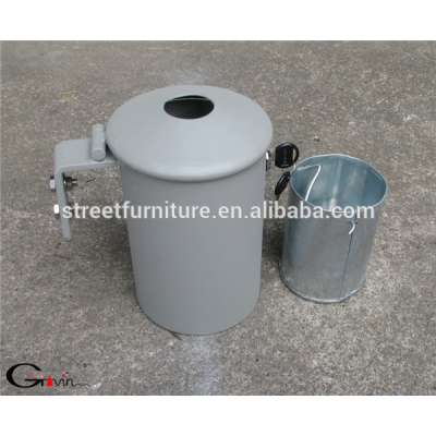 Powder coated outdoor steel wall mounted ash bin/ashtray bin/ash urn