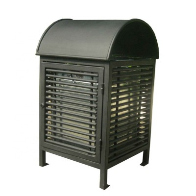 Powder coated metal waste container street garbage bins