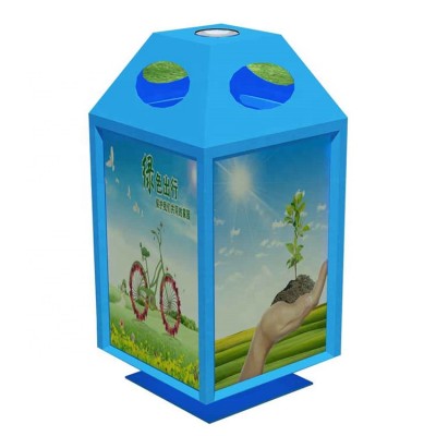 Painted metal trash bin/metal advertising litter bin garbage bin