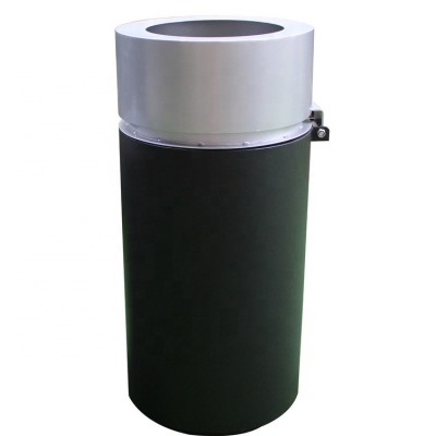 Powder coated steel round outdoor metal garbage waste bin