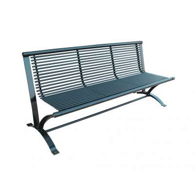 Powder coated round pipe steel public waiting bench chair