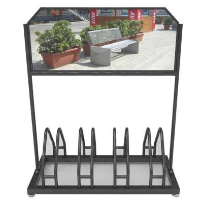 Powder coated metal cycle stand advertising bike parking rack