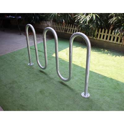 Hot dip galvanized U shaped steel pipe bike rack cycle stand for parking 5 bikes