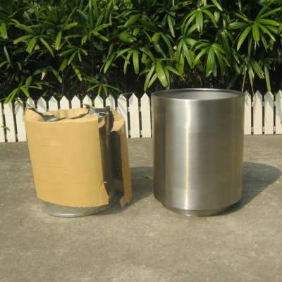 304 stainless steel metal outdoor round planter box