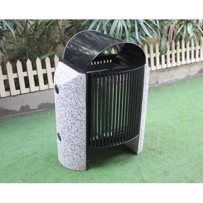 Outdoor metal rubbish bin cement stone waste bin public bins